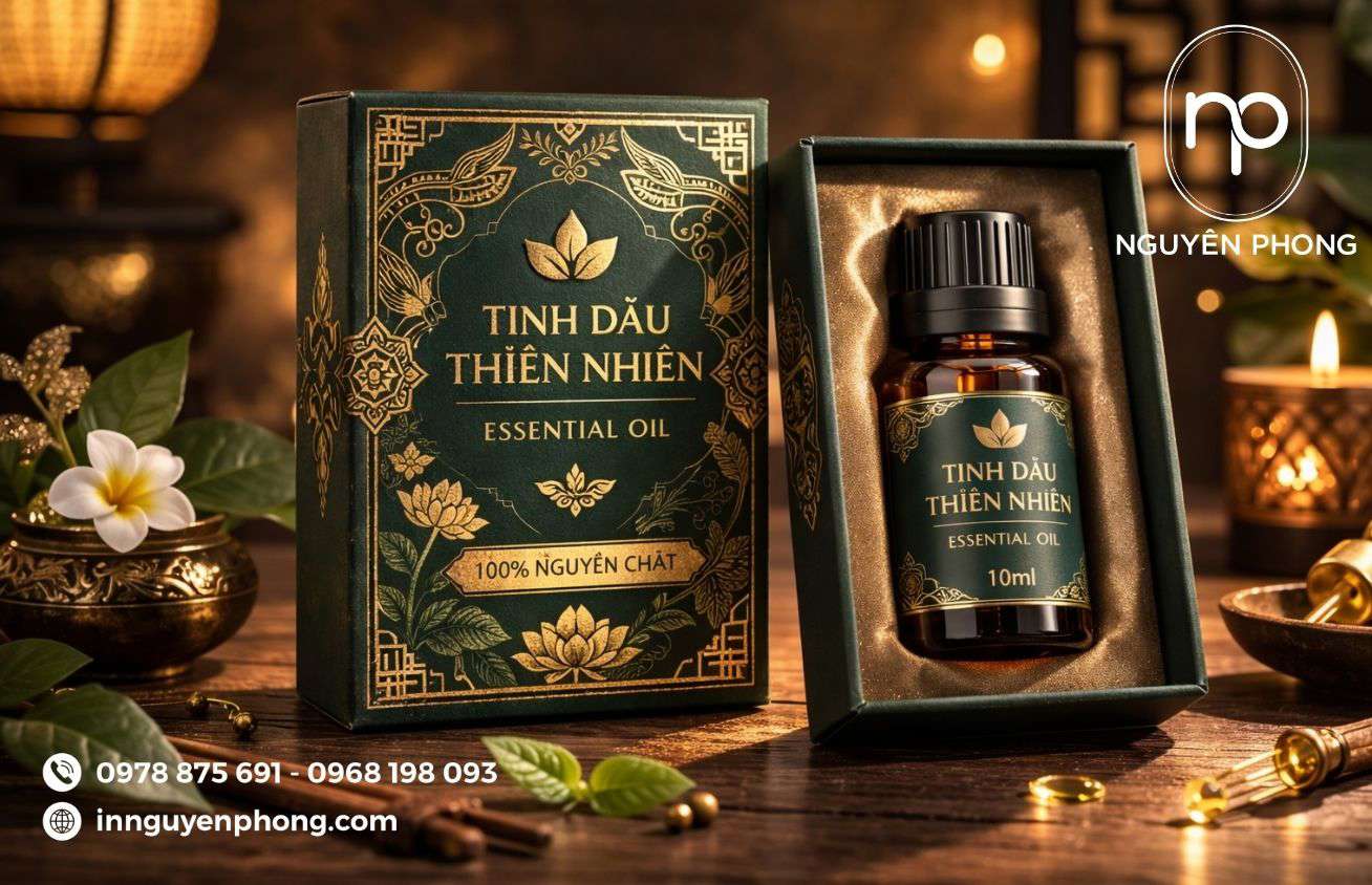 Mẫu in hộp đựng tinh dầu cao cấp 